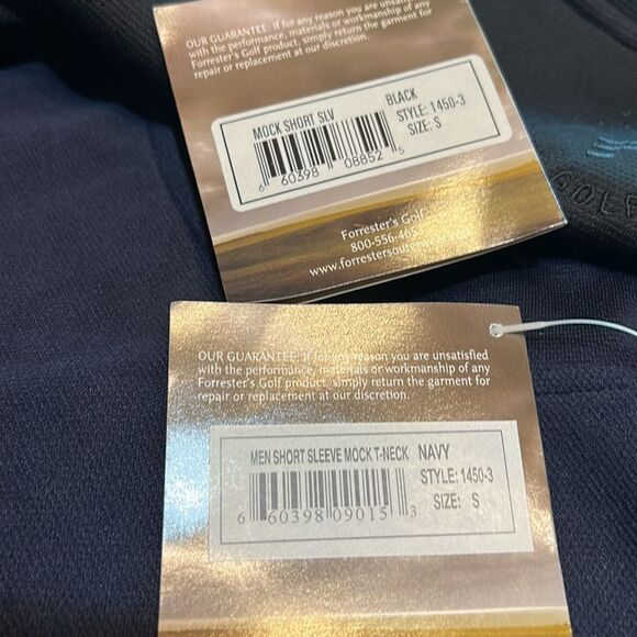 NWT 2 Forrester’s Golf Mock T-neck Black & Navy Shirts - Picture 6 of 6